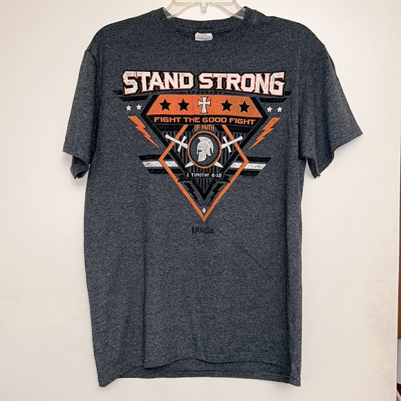 NWOT medium Stand Strong Fight The Good Fight of Faith graphic t-shirt - Picture 2 of 5